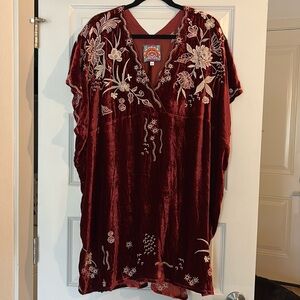 Johnny Was Embroidered Velvet Dress
